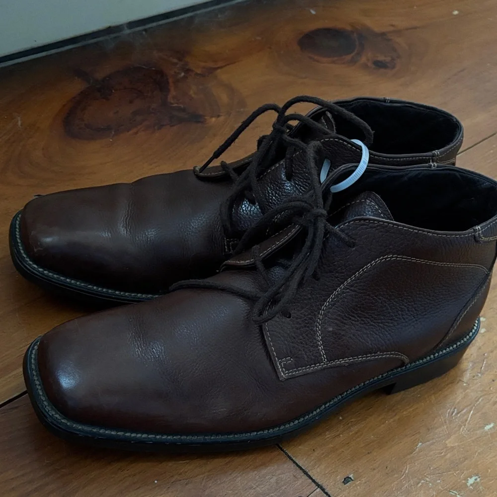 Alfani Dark Brown Chukka Soft Leather Boots Sz 10.5